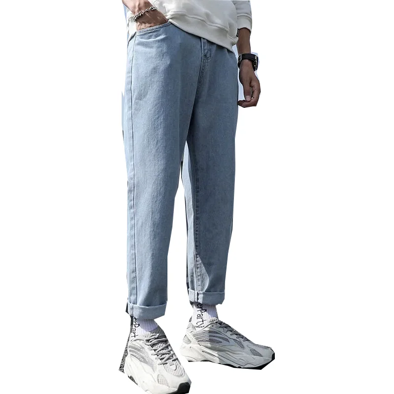 New Men Jeans New Loose Male Trousers Simple Design High Quality Cozy All-match Youth Students Daily Casual Straight Denim Pants