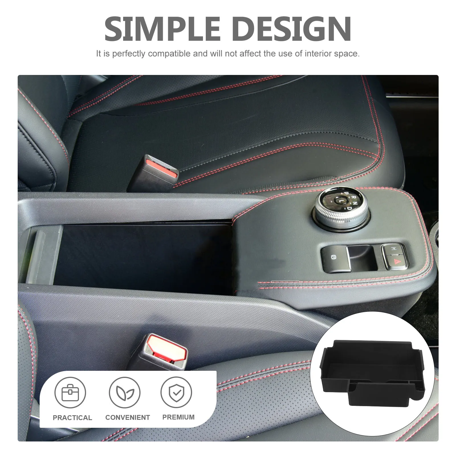 

Black Central Armrest Box for TT192 Durable Plastic Dashboard Storage Tray Car ganizer Center Console