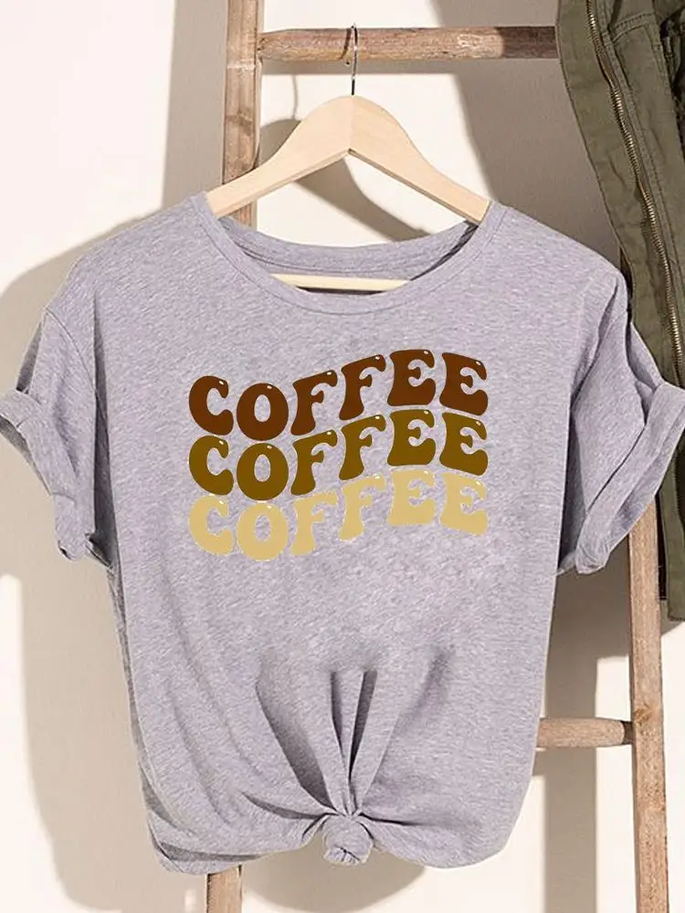 

Tee Coffee Letter Love Trend 90s Women Graphic T Top Clothing Lady Print Summer Cartoon Casual Cartoon Fashion Tshirts T-Shirt