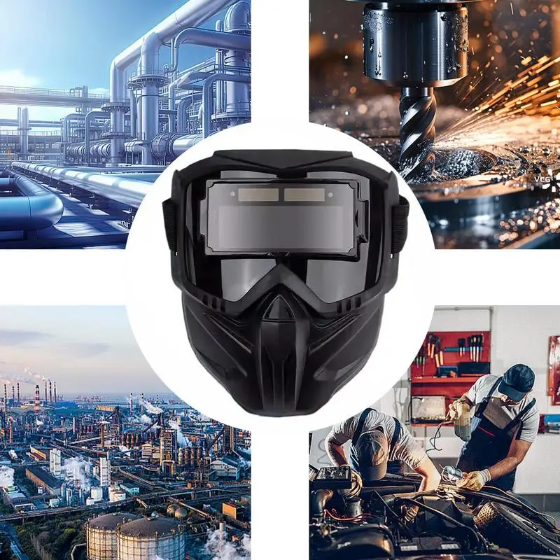 Welding Protective Masque Detachable Large View Automatic Dimming Head-Mounted Welder Masque Breathable Face Shield