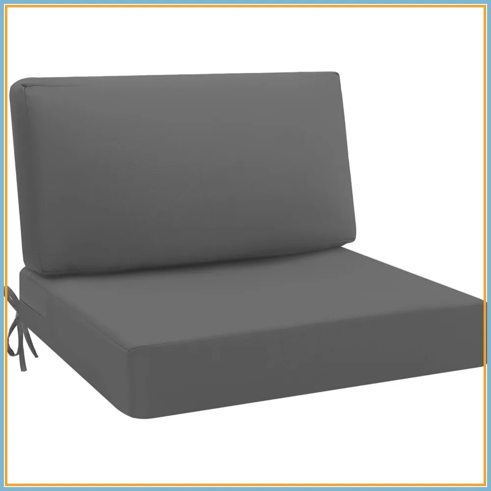Waterproof Patio Seat Cushions Set of 2 for Outdoor Furniture, Grey 28.5x28.5