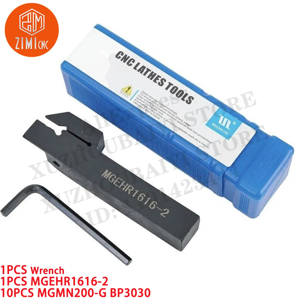 1 قطعة MGEHR1616-2 مخرطة الحز تحول حامل أداة + 10 قطعة MGMN200-G BP3030 إدراجات كربيد معدن سي ان سي ميكانيكي أدوات القطع