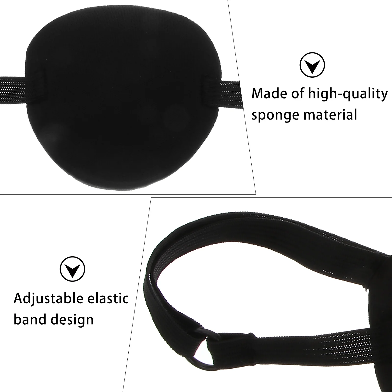 10Pcs Comfortable Sponge Eye Patch for Kids Reusable Lazy Eye Cover with Stretch Band for Corrective Vision Training and Cosplay