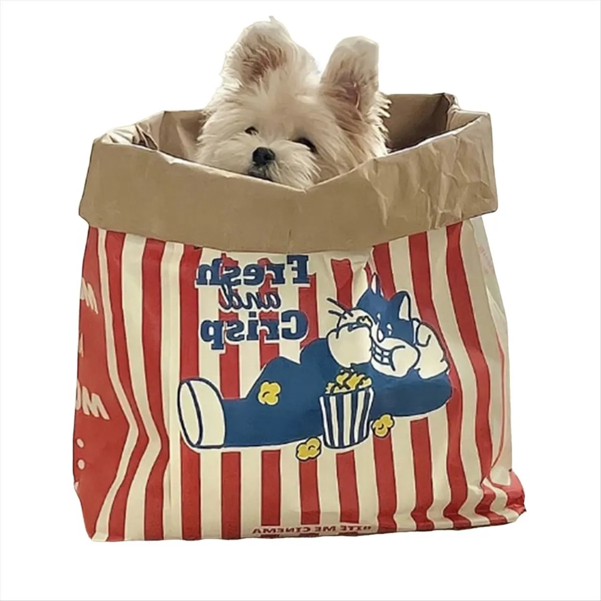 A24I Pet Cats and Dogs Paper Popcorn Paper Bag Puzzle Decompression Funny Cats and Dogs