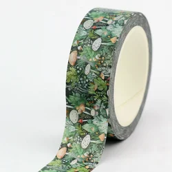 NEW 1PC 10M Decor Forest Leaves Mushrooms and Ferns Washi Tape for Scrapbooking Craft   Masking Tape Cute Journal Stationery
