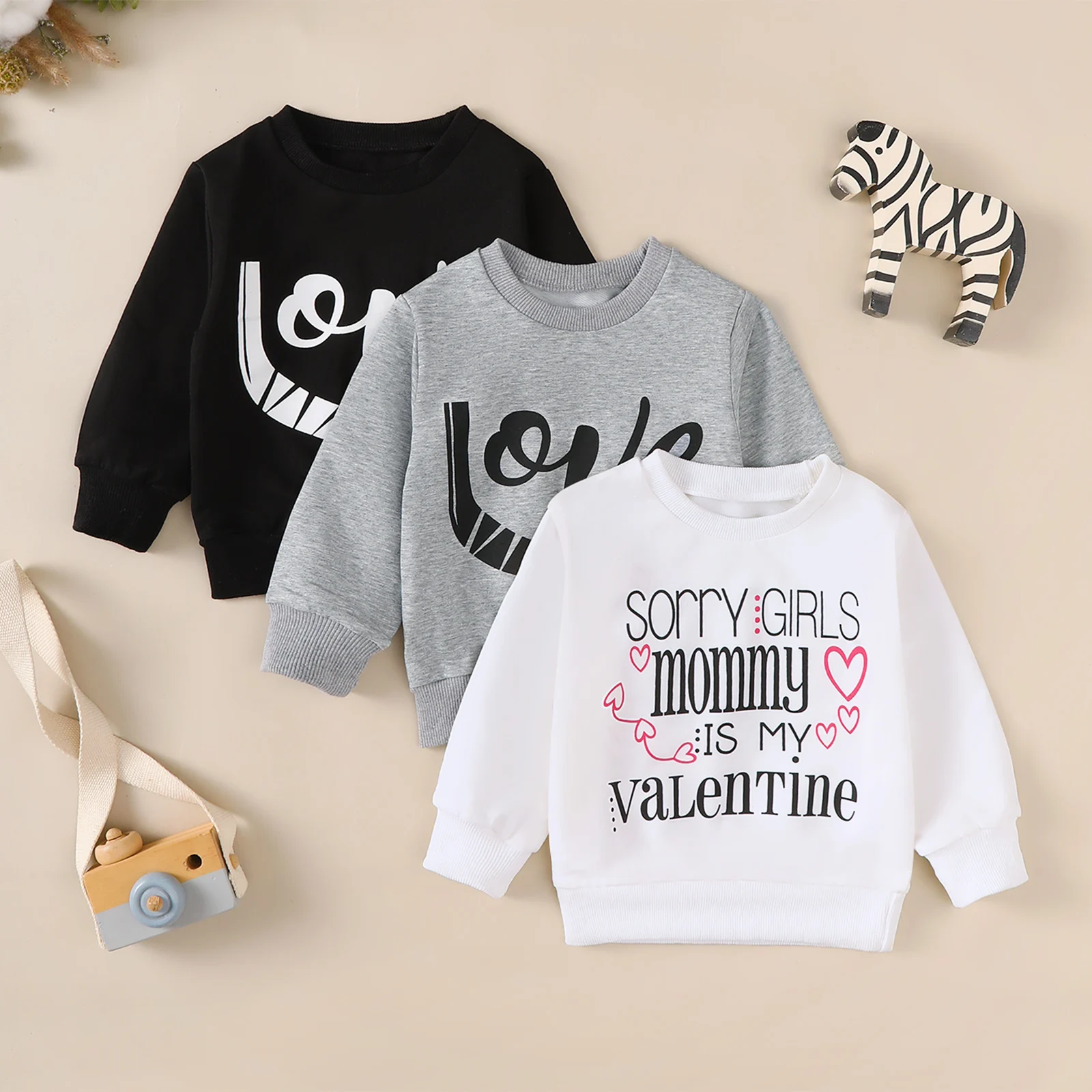 Infant Boys round Neck Casual Letter Print Sweatshirt Comfortable Soft Fabric Baby Clothing Toddler Kids Fashion Streetwear