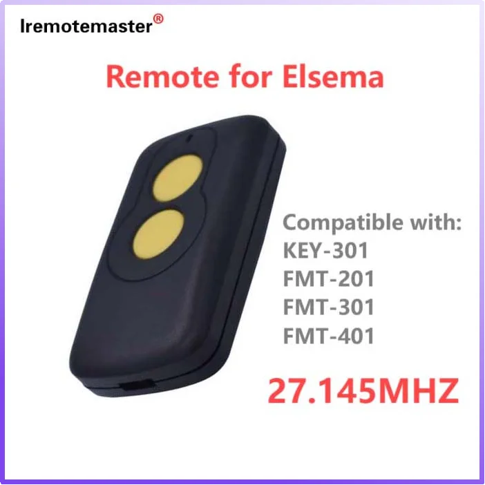 

For Elsema Garage/Gate Compatible Remote Key301 27.145MHz Suits FMT201/FMT301/FMT401