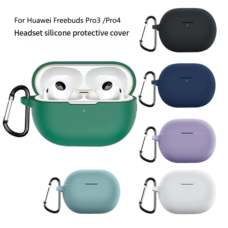 Silicone Case For Huawei FreeBuds Pro 3 4 Protective Cover Skin Accessories Cases For Huawei FreeBuds Pro 4 Coque Capa With Hook
