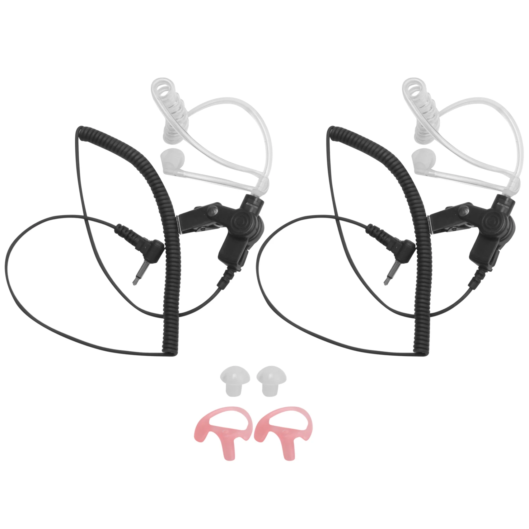 3.5mm Police Listen Only Acoustic Tube Earpiece with One Pair Medium Earmolds for Speaker Mics