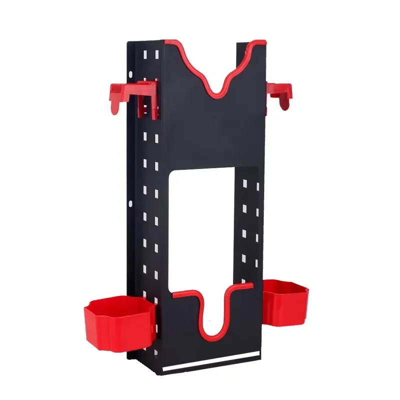 for Meiqing MQDS008 Multifunctional Wall Mounted Steel Plastic Tool Storage Rack for Automotive Polishers and Waxers Black