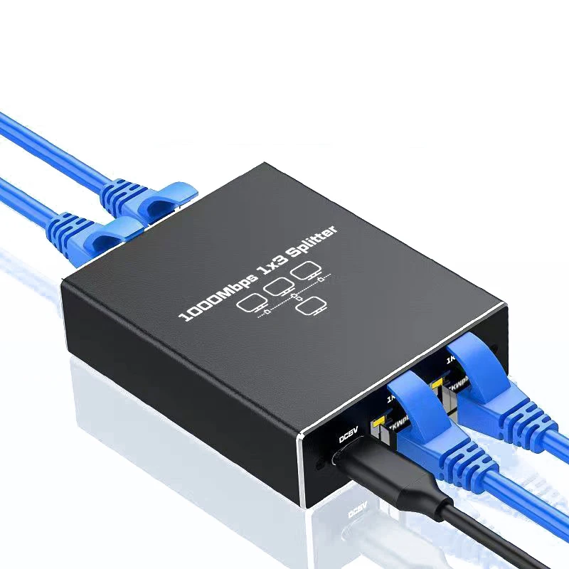 Répartiteur Ethernet 1 à 3 Gigabit LAN 1000Mbps, répartiteur réseau RJ45 pour câble Cat5 Catinspectés Cat6 Cat7 Cat8