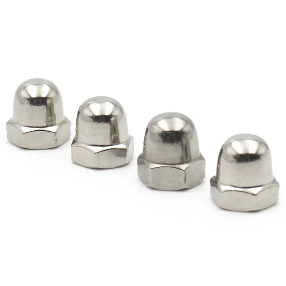 DIN1587 الجوزة الجوز تاج عرافة الجوز M3 M4 M5 M6 M8 M10 M12 M14 M16 304 201 الفولاذ المقاوم للصدأ قبة غطاء الجوز المكسرات أعمى للبراغي 1-50 قطعة