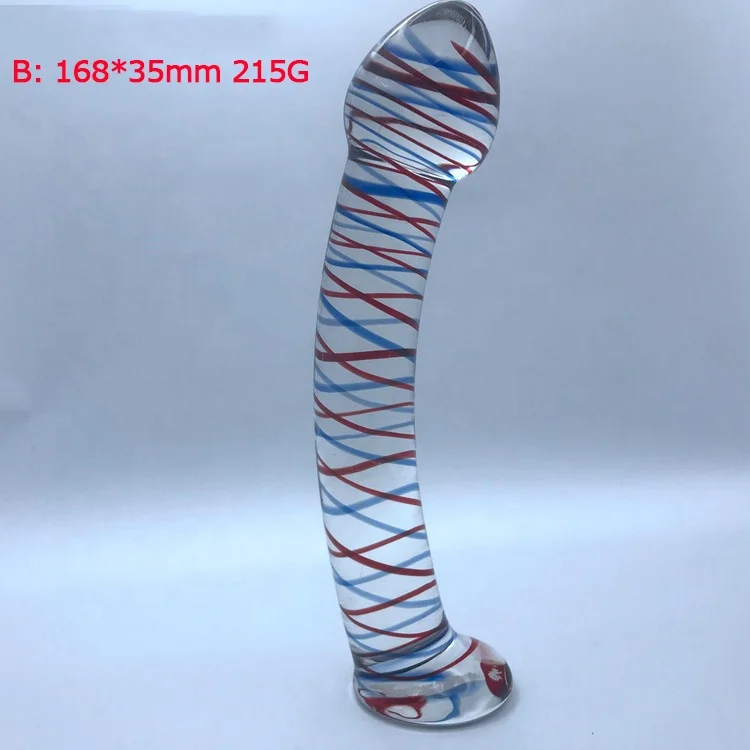 Crystal Glass Dildo Dual Ended Clitoris G-Spot Spiral Glass Massager Fetish Black Blue Colorful Crystal Anal Butt Plug Sex Toys