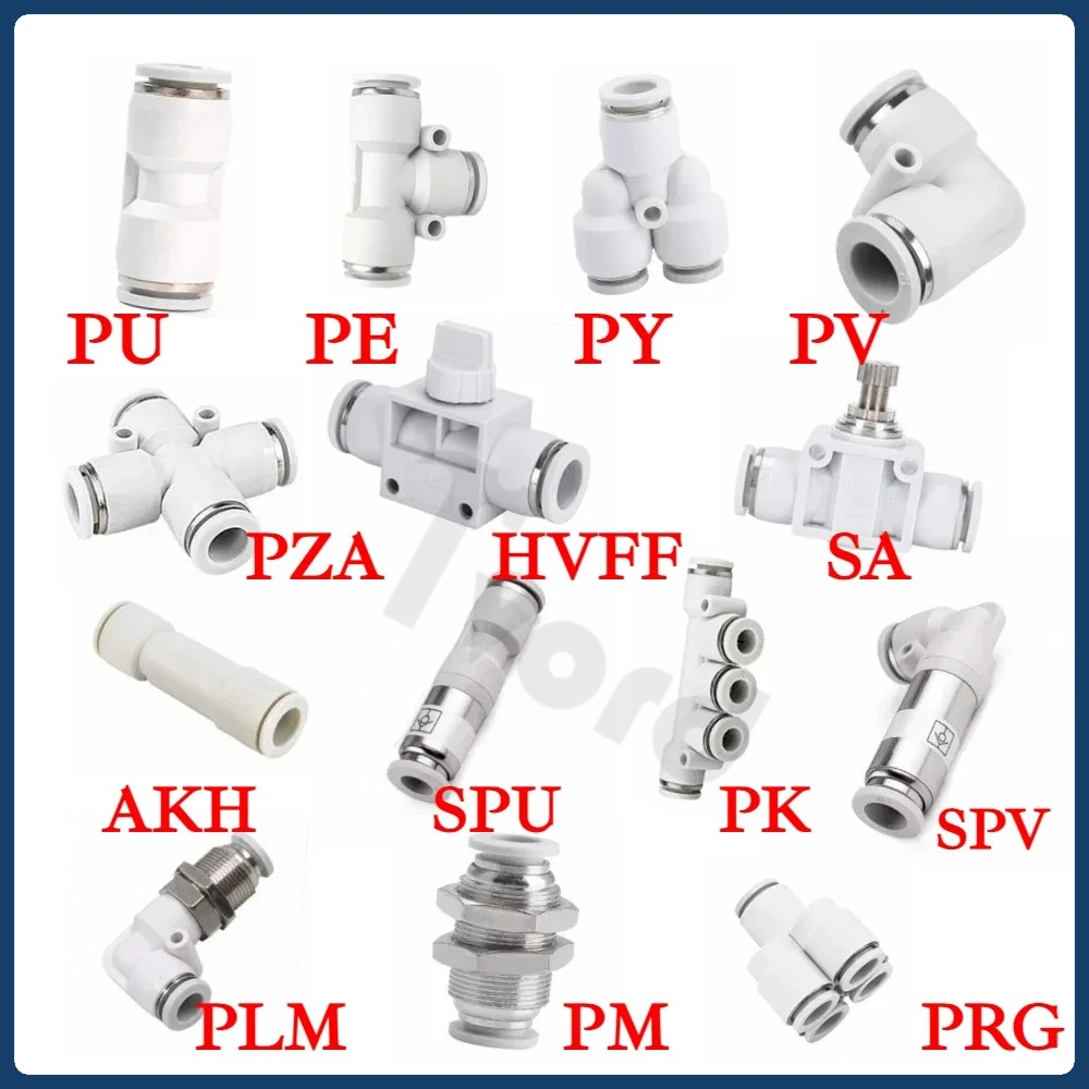 4 6 810 12 14 16mm OD Pipe Pneumatic Air Push To Connect Fitting PU PY PE PV PK PZA HVFF PM PLM SPU SPV AKH PRG Fit Push Lock