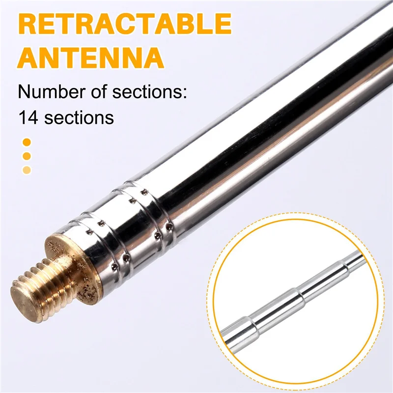 AS95-2Pcs 5,6 M antena de varilla de tracción de látigo para Radio positiva V antena GP antena telescópica DIY M10 antena de onda corta