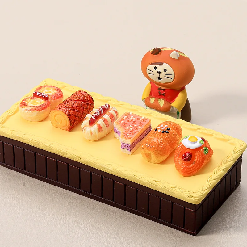 

Dollhouse Sausage Bread Cake Cheese Bread Food Play Kitchen Scene Hand Diy Miniatures Simulation Resin Baker Doll Accessories