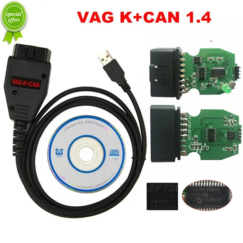 

For Vag K+can Commander 1.4 Green Pcb Pic18f25k80 Ftdi Ft232rq Chip For Audi/vw/skoda/seat Vag K+can 1.4 K-line Commander Full