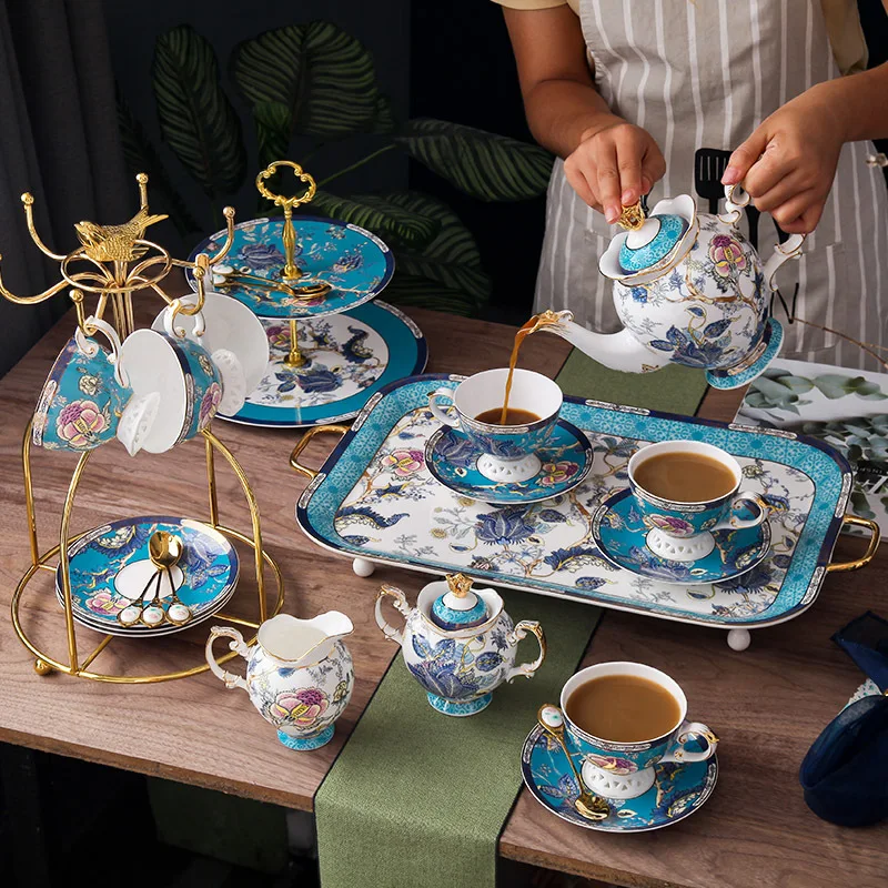 Factory Direct 2026 Top Rated Bone China Water Utensils Gift Box Light Luxury European Coffee Cup Saucer