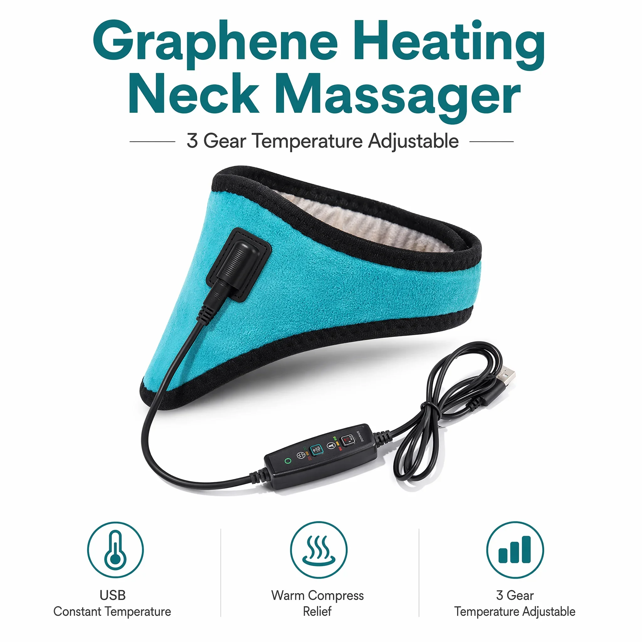 Electric Heated Neck Brace, Neck Pain Relief Tool, Cervical Vertebra Fatigue Reliever,Neck Health Care Therapy Protection Device