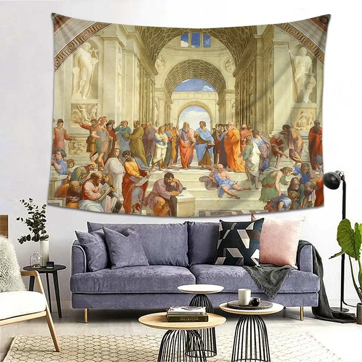 

The School Of Athens Tapestry Decoration Art Aesthetic Tapestries for Living Room Bedroom Decor Home Wall Cloth Wall Hanging