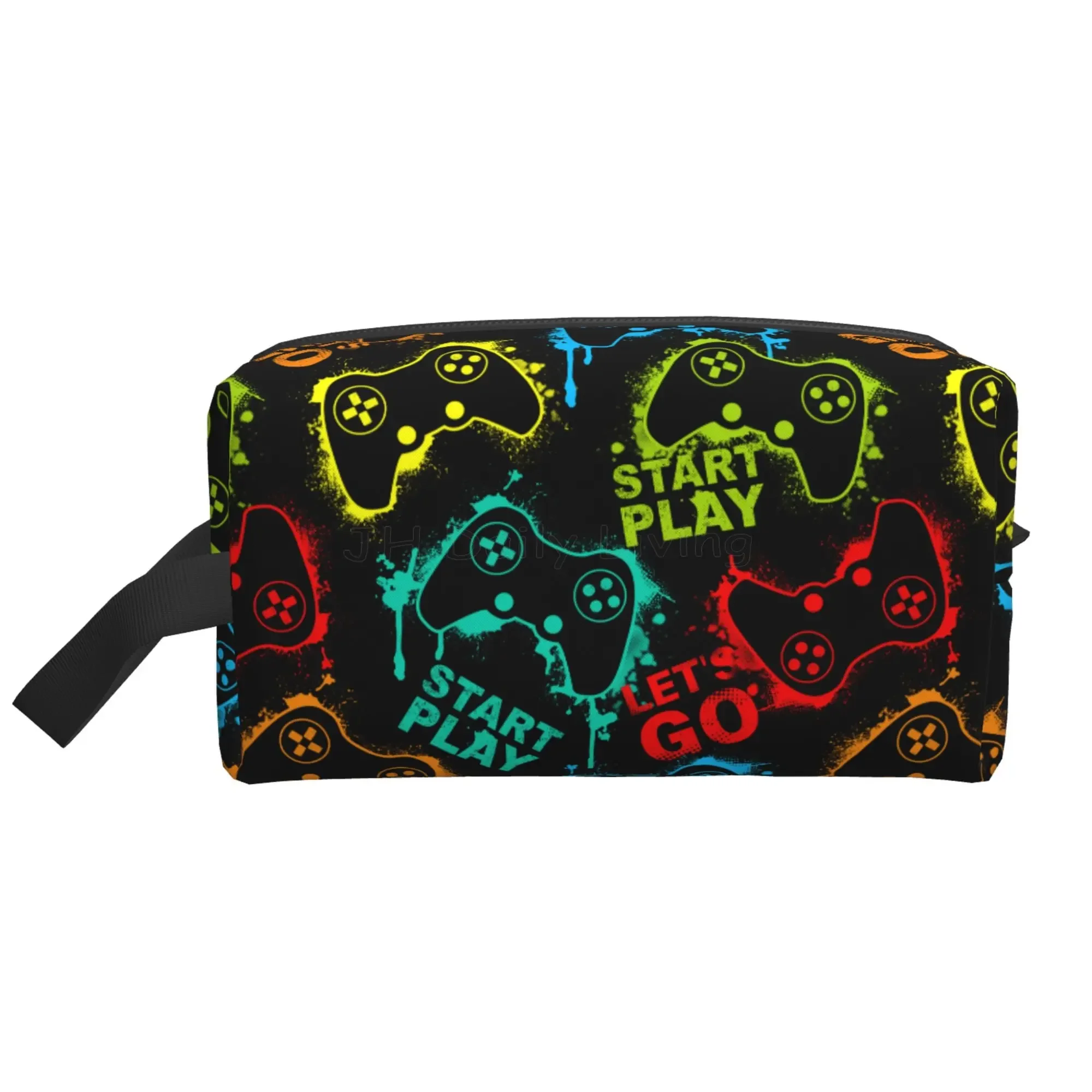 Player Game Controller Video Gamepad Print Cosmetic Bags Portable Makeup Bag for Travel Toiletry Bag Accessories Organizer Pouch