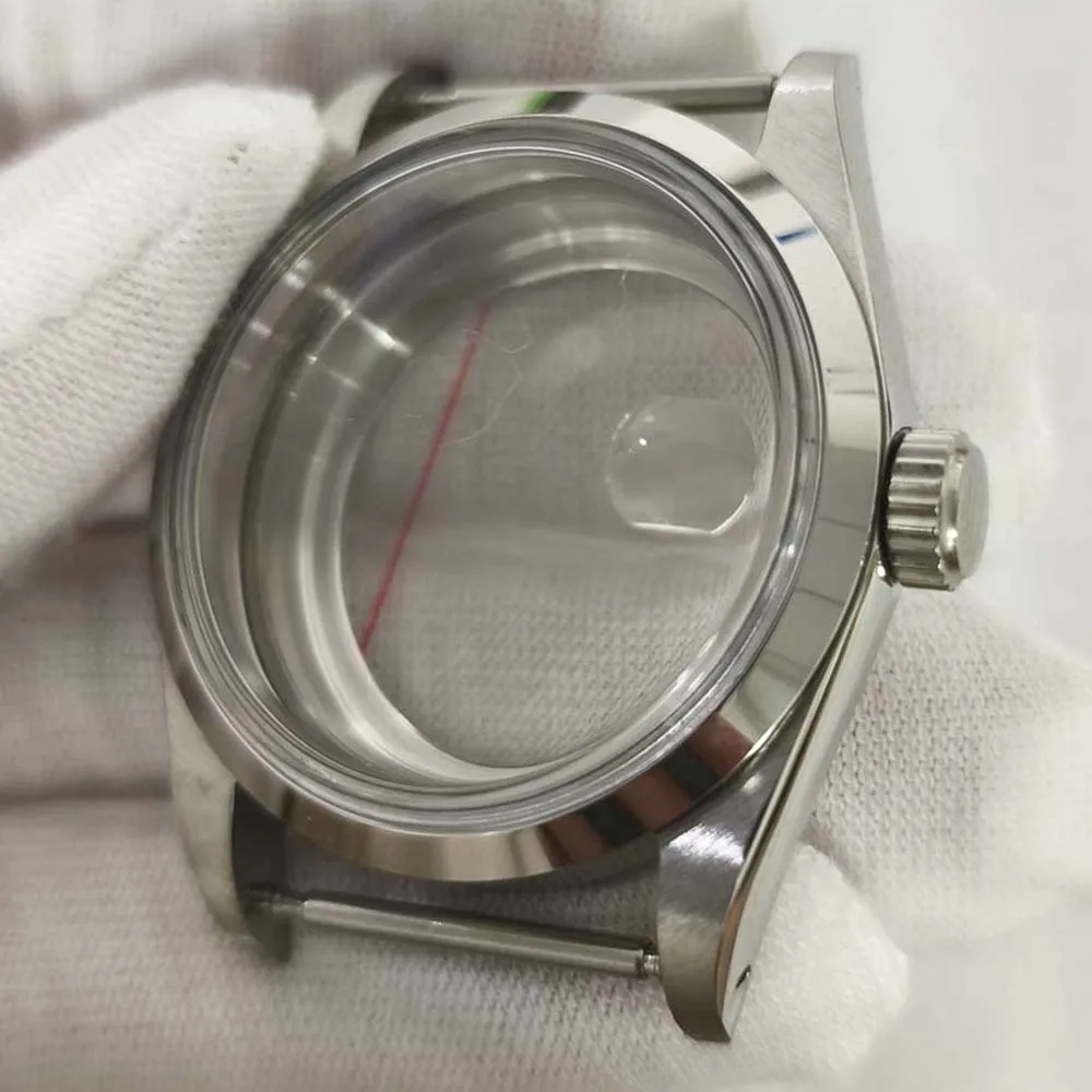 Großhandel 36mm Uhrengehäuse Lupe Acrylglas Transparent/Dichte Basis 3ATM Edelstahlgehäuse für NH35 NH36 4R Uhrwerk – Detail 6