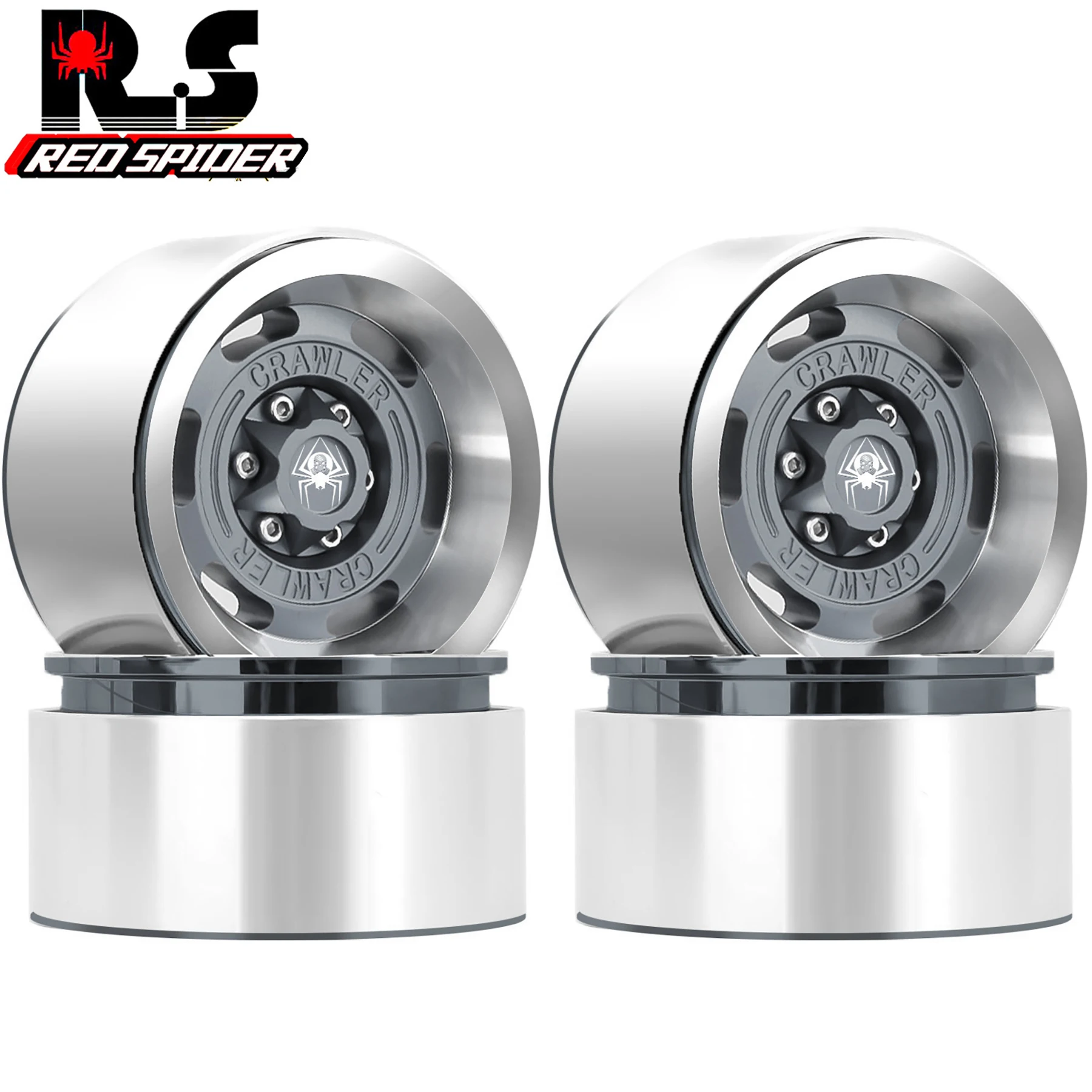 Cerchioni Beadlock 1.9 dal design vintage (4 pezzi) Mozzo ruota in lega di alluminio da 1,9'' per cingolato RC 1:10 SCX10 90046 SCX10 III TRX4 TRX6