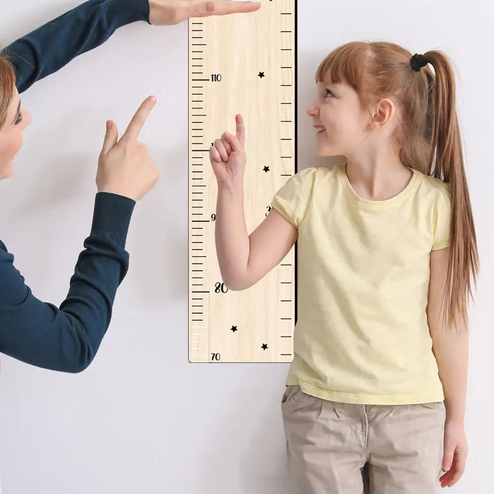 Children Growth Chart Wooden Splicing Kids Growth Chart for Boys Girls Nursery Height Measurement Ruler for Children's Room Wall