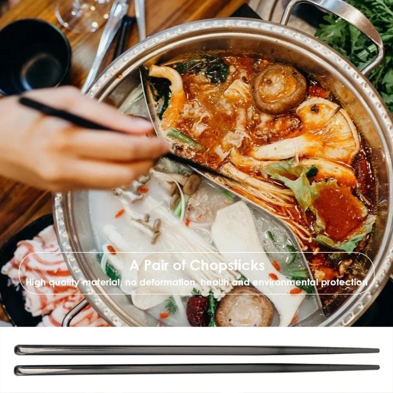 Imagen 5: 1 par de palillos de acero inoxidable, palitos de comida antideslizantes portátiles, vajilla, palillos chinos de 23cm, vajilla, herramientas de cocina