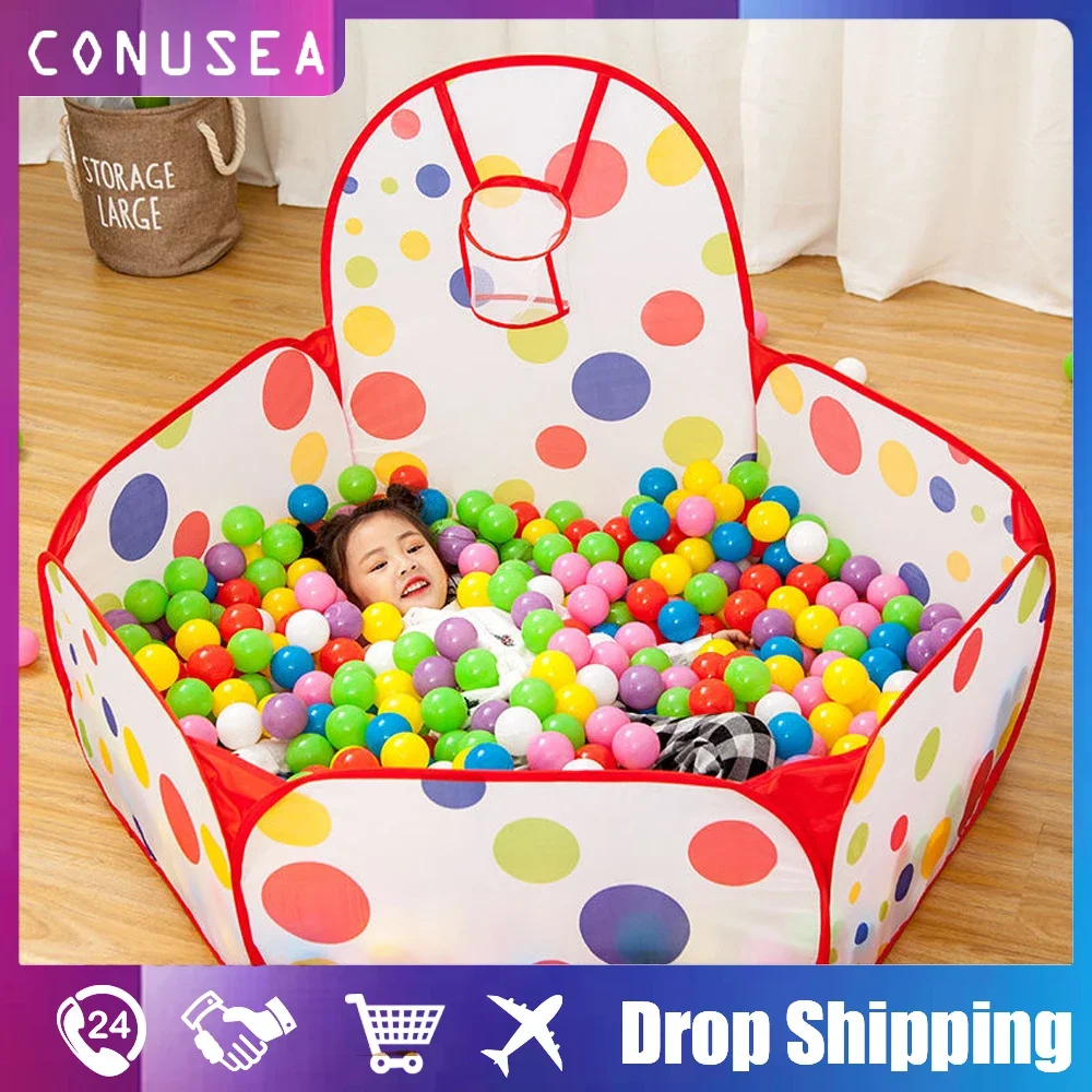 1.5M/1.2M/0.9M Box per bambini Infantile Piscina di palline per bambini con cestino Parco giochi Tenda Ocean Ball Pit Portatile Giocattoli per interni Ragazze