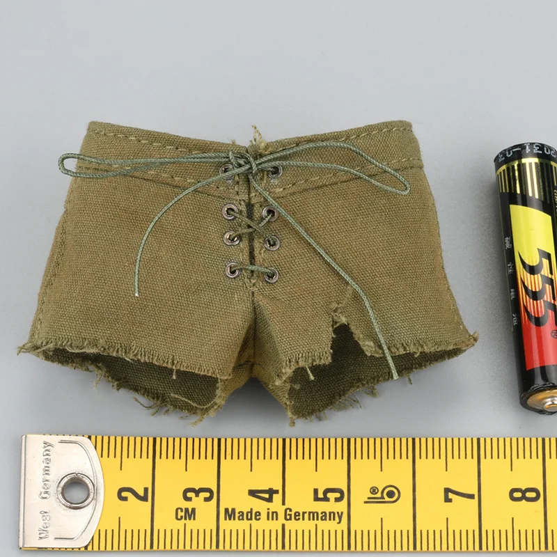 1/6 Scale Female Soldier Wilderness Vintage Style Denim Shorts Model 12 Inch Movable Doll Clothing Accessories Toy Display