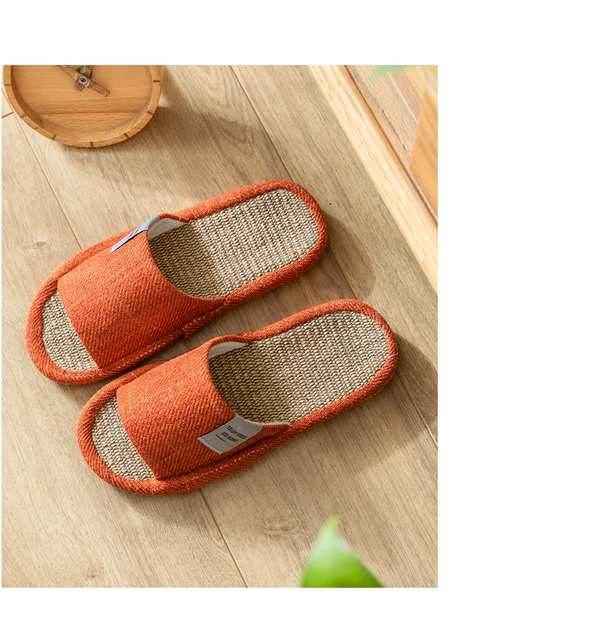 TZLDN Sommer Damen Hausschuhe Leinen Sommer Leichte Flache Sandalen Atmungsaktive Bequeme Rutschfeste Rutschen Indoor Herren Slipper – Detail 15