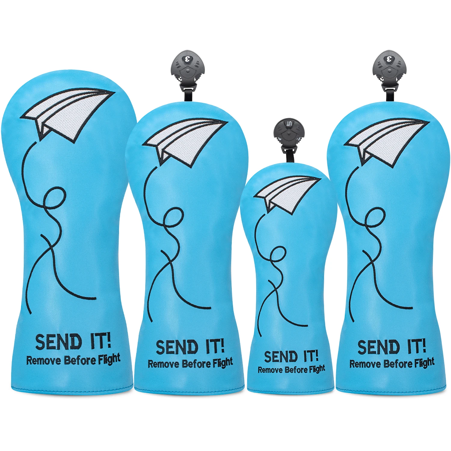 

1 шт. защитный чехол для гольфа небесно-голубого цвета с черно-белым рисунком самолета, модный головной убор для гольфа, аксессуары для гольфа ﻿