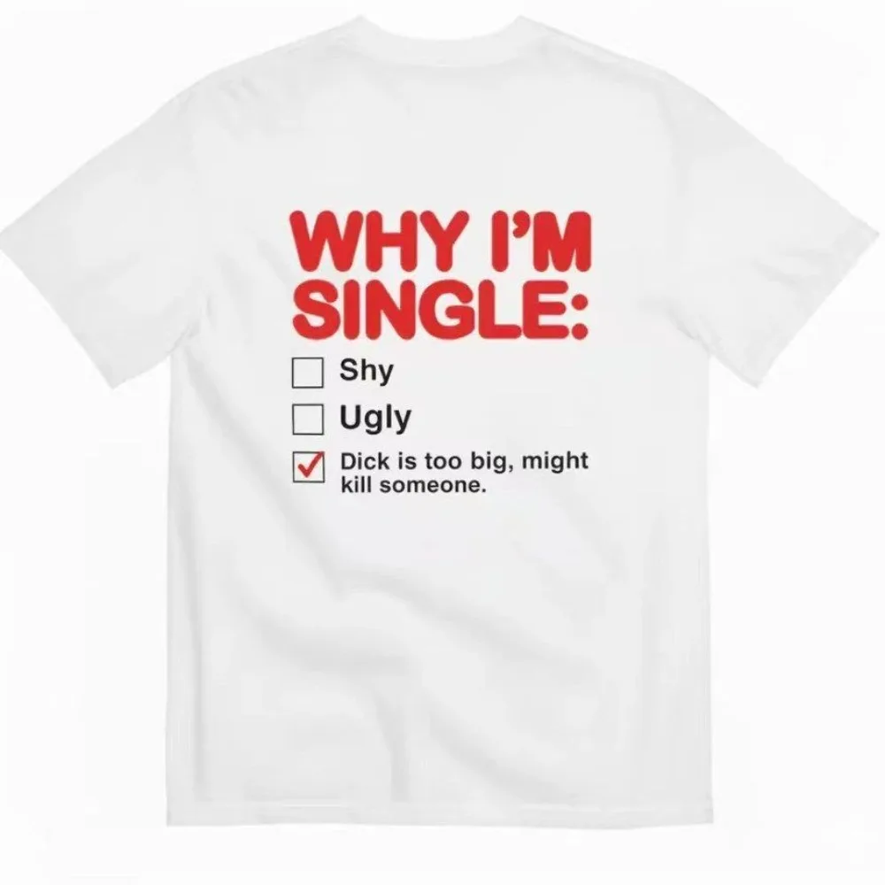 Funny Single Reason Text Print Men Casual T Shirt Daily Wear Crew Neck Soft Short Sleeve Top
