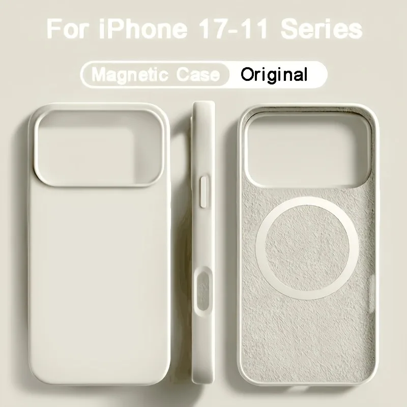 Capa de Silicone Líquido Magnética para Magsafe para iPhone 17 16 15 14 13 Pro Max 17Pro Air 16Pro, Capa Macia com Carregamento Sem Fio capinha, capa iphone 16 pro max, capa iphone 17 pro