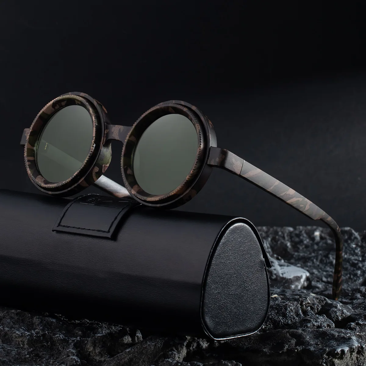 

Polarized Vintage Round Sunglasses Women For Men Luxury Brand Designer Sun Glasses Punk Popular Hip Hop adjust Brightness Shades