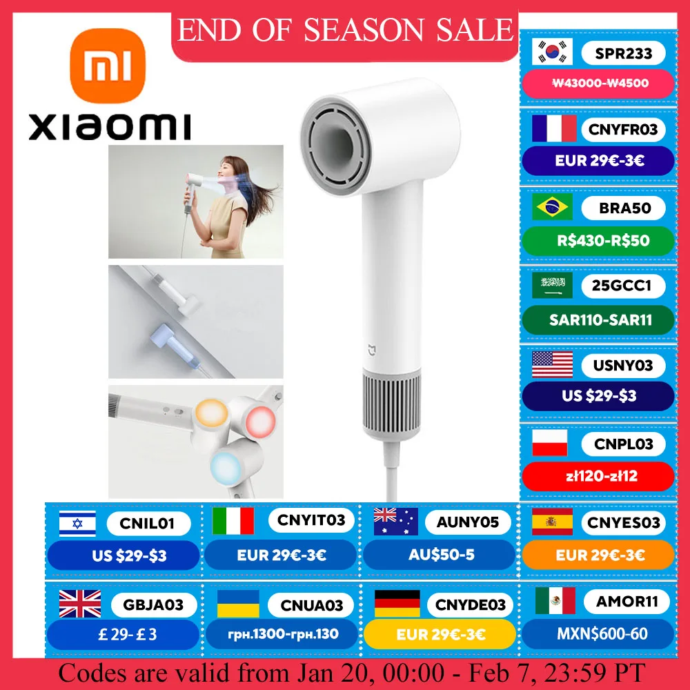 XIAOMI MIJIA H501 SE Hair Dryer High Speed 62m/s Wind Speed Negative Ion Hair Care 110,000 Rpm Professional Dry 220V CN Version