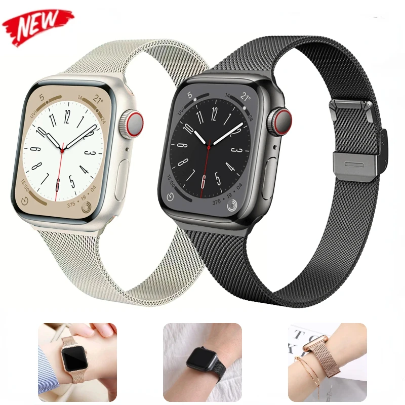 Silm Milan ese Armband für Apple Uhren armband 10 9 8 7 46mm 45mm 41mm Ultra2 49mm Metall armband für 6 5 4 se 44mm 40mm 3 42mm Correa