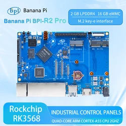 Banana PI BPI-R2 Pro Rockchip RK3568 Quad-core 2G LPDDR4 16G eMMC Support PCIE M.2 key-e SATA SBC Opensource Router Demo Board