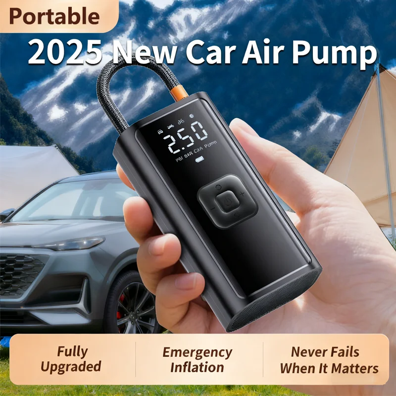 

Портативный беспроводной воздушный насос, умный цифровой надувной автомобильный воздушный компрессор для электрического мотоцикла, автомобиля, мотоцикла, велосипеда, футбола