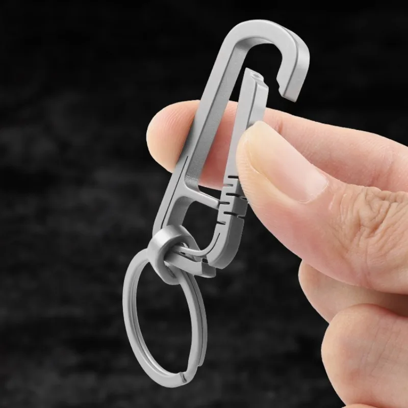 チタン合金キーホルダーバックル,クイックリリースカラビナ,ポータブルカーキーリング,アウトドアキャンプ,ハイキング,EDCツール,3サイズ,ギフト