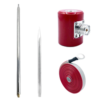 5M/16.4FT HF Telescopic Antenna 14M-30MHz High-Frequency Antenna 300W-600W Stainless Steel 1/4 Wavelength for USDX Radio