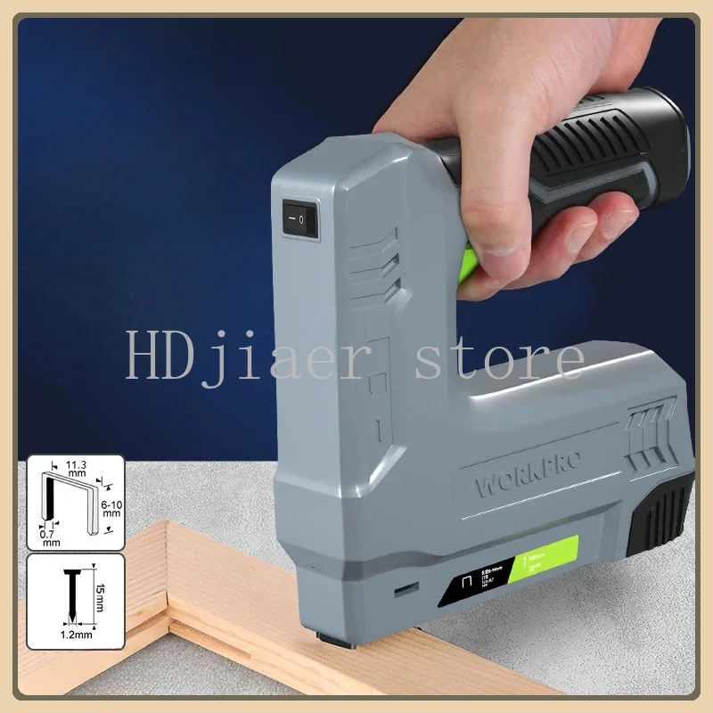 

Woodworking Lithium Electric Nail Gun Rechargeable Furniture Construction Power Tools for Home Plug-in Code Nail Gun