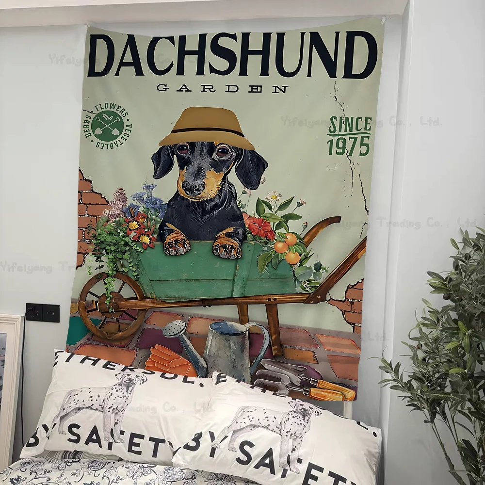 

Dachshund Colorful Tapestry Wall Hanging Cheap Hippie Bohemian Wall Tapestries Mandala Wall Hanging Sheets