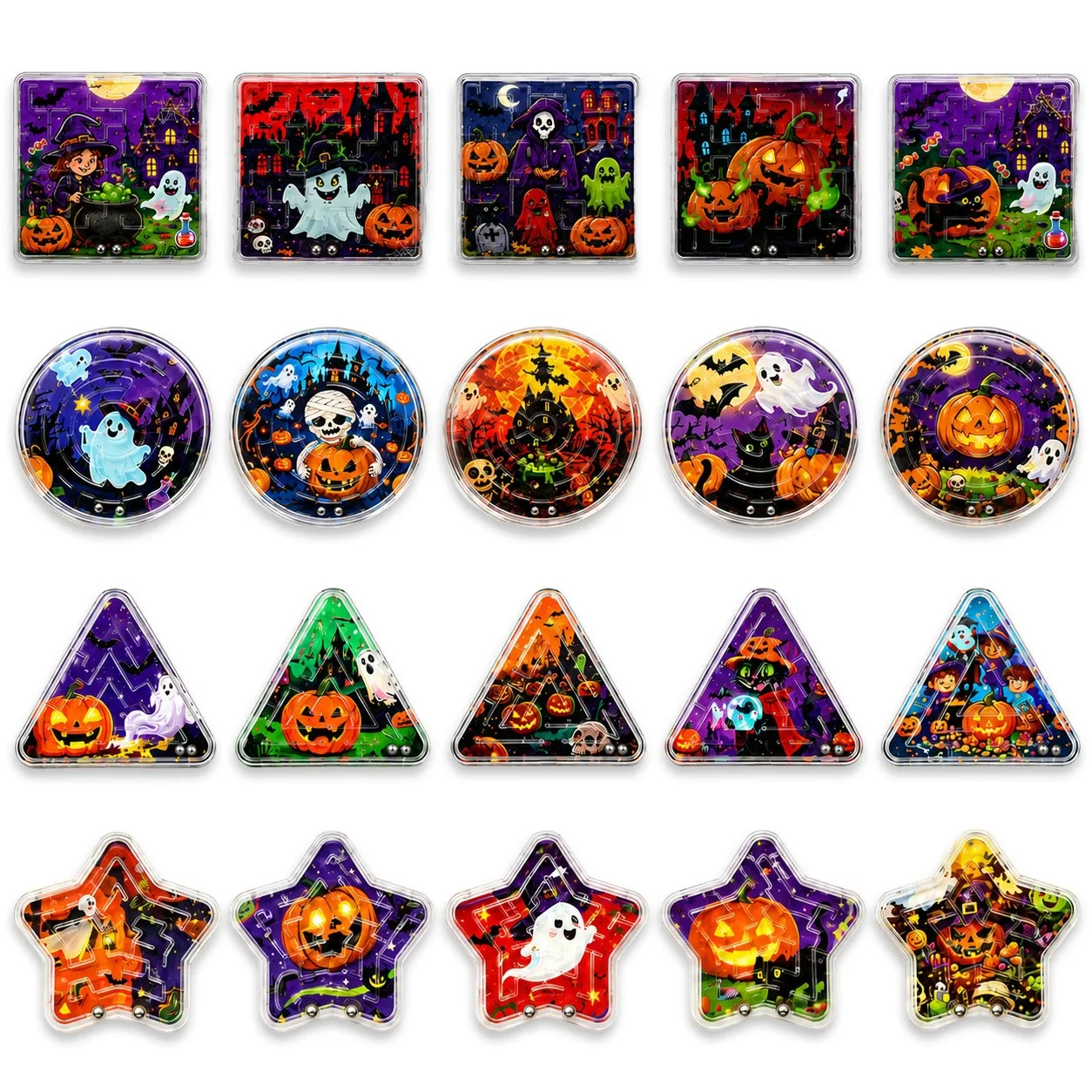 Halloween Mini-Labyrinth-Spielzeuge, Lehrreiche Handheld-Gehirnpuzzles, Party-Geschenke für Kinder, Goodie-Bag-Austauschgeschenk