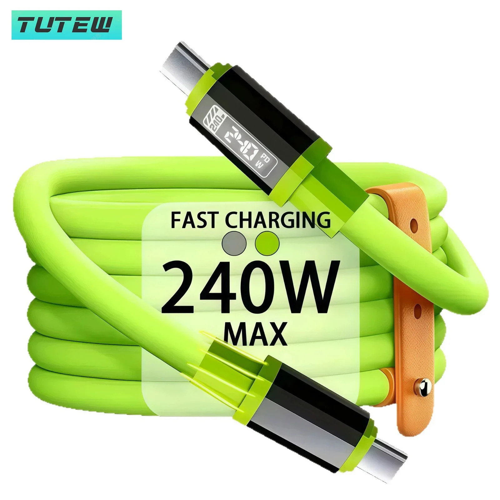 สายชาร์จเร็วแบบ Type C to Type C กำลังไฟสูง 240W สำหรับ Xiaomi Huawei OPPO iPhone 15 16 17 และ Samsung