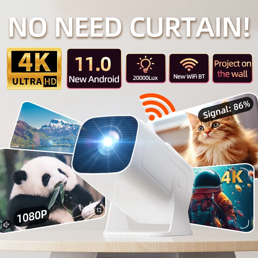 

HUASHIJIE 4K Ultra Clear Smart Projector WiFi HD 1080P New Android Home Cinema 180° Rotating 1280x720P Mini Student TV Theater