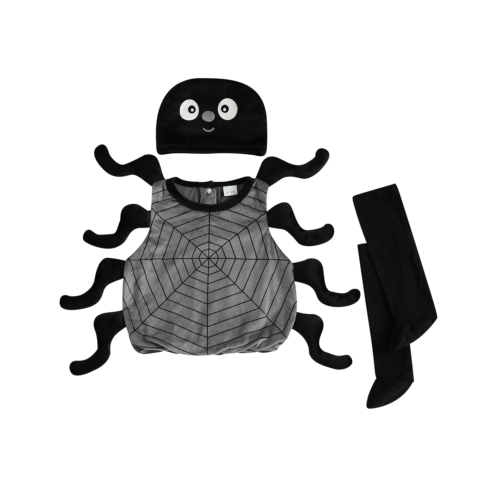 Infant Halloween Pumpkin Costume Romper with Hat and Socks Set for Baby Boys Girls Party Outfit Dress up Clothes