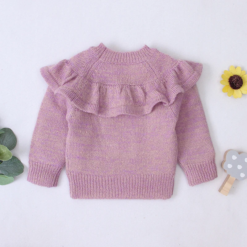 Kids Girls Sweater Clothes Purple Knitted Newborn Infantil Girl Body 0-12 Months Toddler Children Outerwears