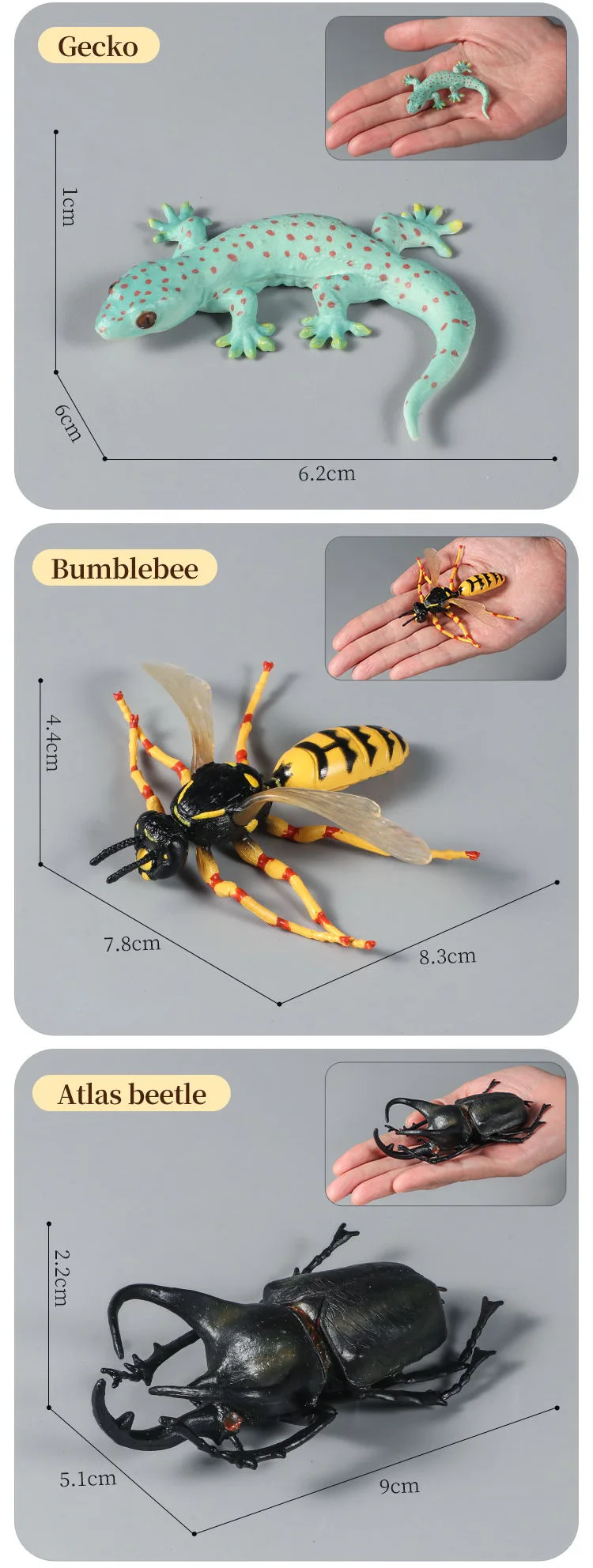 Pädagogisches Insekten-Tiere-Modell-Spielzeug-Set mit Schmetterling, Biene, Libelle, Mantis, Ameise, Schnecke, Actionfiguren für Kinder, Sammlung, Dekoration – Detail 17
